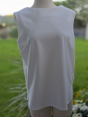 Jude Connally White Sleeveless Boatneck Tank